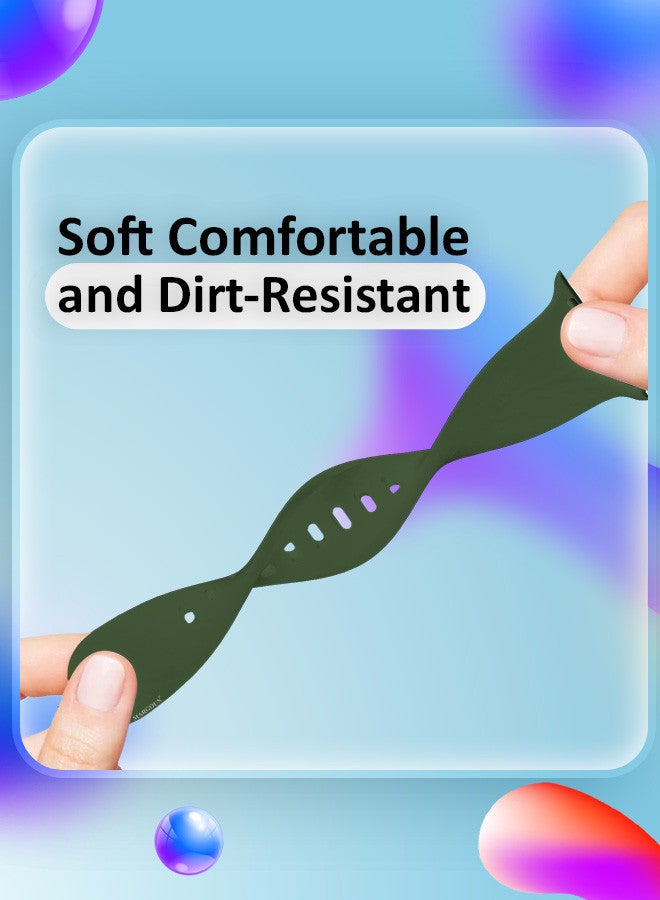 MARGOUN [for Nothing Watch Pro] 22mm Silicone Band Women Men Soft Silicone Sport Wristbands Replacement Strap Green - Image 4