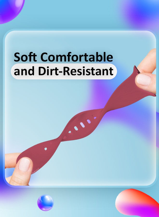 MARGOUN [for Nothing Watch Pro] 22mm Silicone Band Women Men Soft Silicone Sport Wristbands Replacement Strap Merlot - Image 4