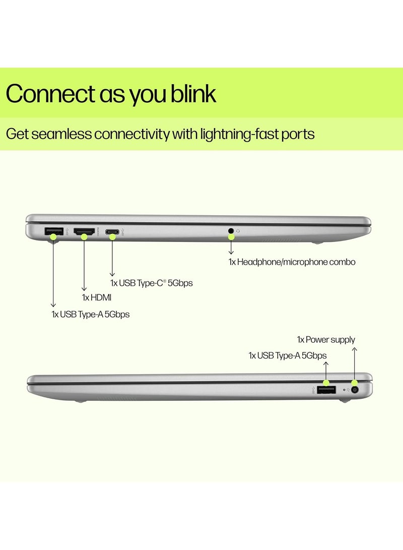 HP - 2023 Newest 15s Series Notebook With 15.6-Inch Display, Core i7-1355U Processor/32GB RAM/2TB SSD/Intel Iris XE Graphics/Windows 11 + Free Mouse English/Arabic Silver - Image 1
