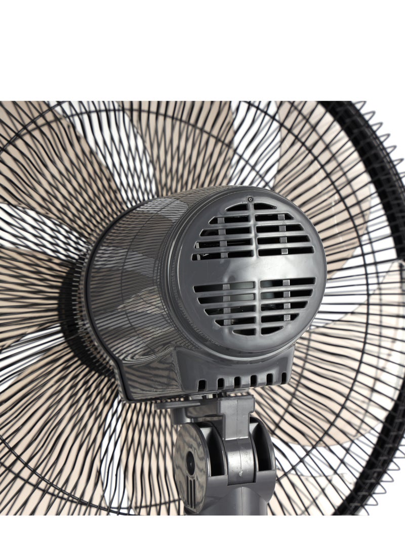 KRYPTON - 16" Stand Fan With Remote Control, 7 Leaf Metal Blades For Strong Wind And 3-Speed Levels, 7.5 hours Timer/ High Performance Motor 2 Years Warranty 60 W KNF6451 Black - Image 1
