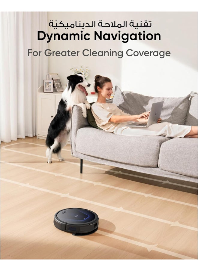 eufy G50 Robot Vacuum With 4,000 Pa Powerful Suction, Dynamic Navigation And Pro Detangle Comb Roller Brush For Hair Cleaning, Mop Pad For Light Surface Cleaning, Perfect For Hard Floor, Pet Hair, Carpet 40 W T2212 Black - Image 3