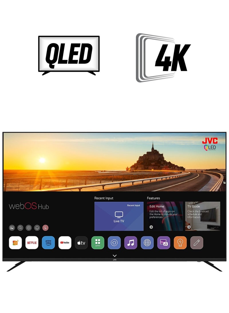 جي في سي تلفزيون ذكي 65 بوصة بدون حواف 4K QLED Quantum Dot WebOs مع جهاز تحكم عن بعد سحري وبلوتوث ونظام صوت دولبي 2024  - Image 1