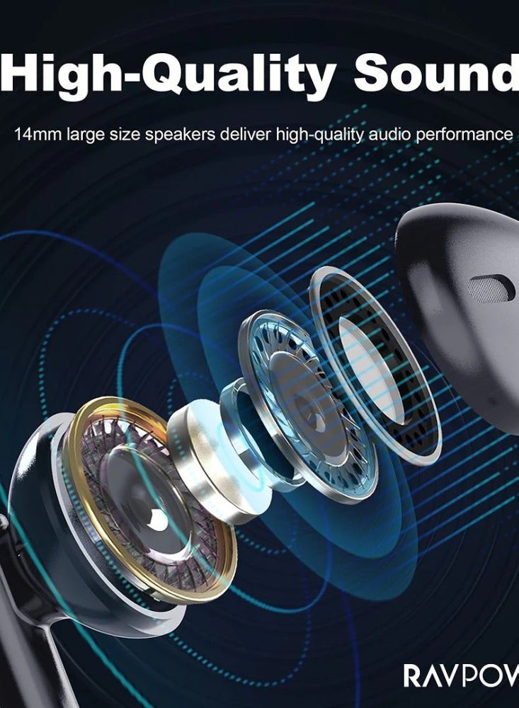 RAVPOWER RP-BH1006 Type-C wired earbuds black  - Image 2