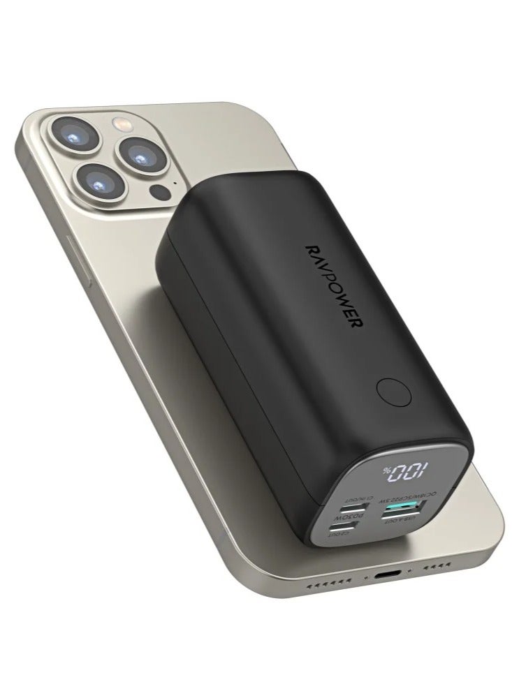 RAVPOWER 14000 mAh RAV Power RP-PB208 Mini PD Pioneer PD30W 3-Port Power Bank Black  - Image 5