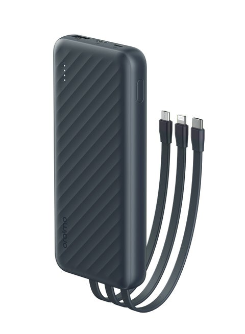 10000 mAh 22.5W Super Fast Charging, Slice Link Pro 10000mAH Powerbank 2,3 built in Charging Cables, lighting PD 20W ,Type-C 22.5W ,Universal Compatibility ,Multi-Layer Protection Gray