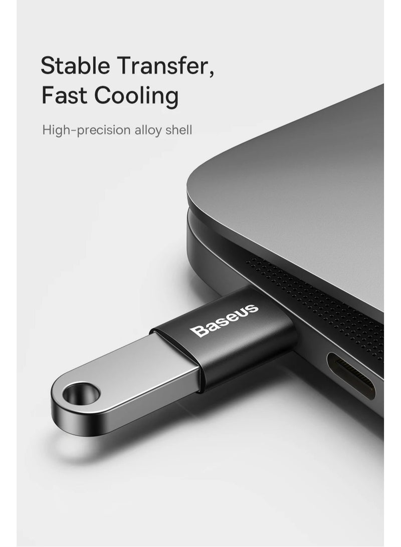 Baseus - USB to USB C Adapter【10Gbps Data Transfer】 Type C to USB 3.1 Mini OTG Adapter USB C Converter Compatible for【iPhone 15 Pro Max】【Samsung S24 Ultra Series】iPad, MacBook,Tablets,USB C Earphone Black - Image 1