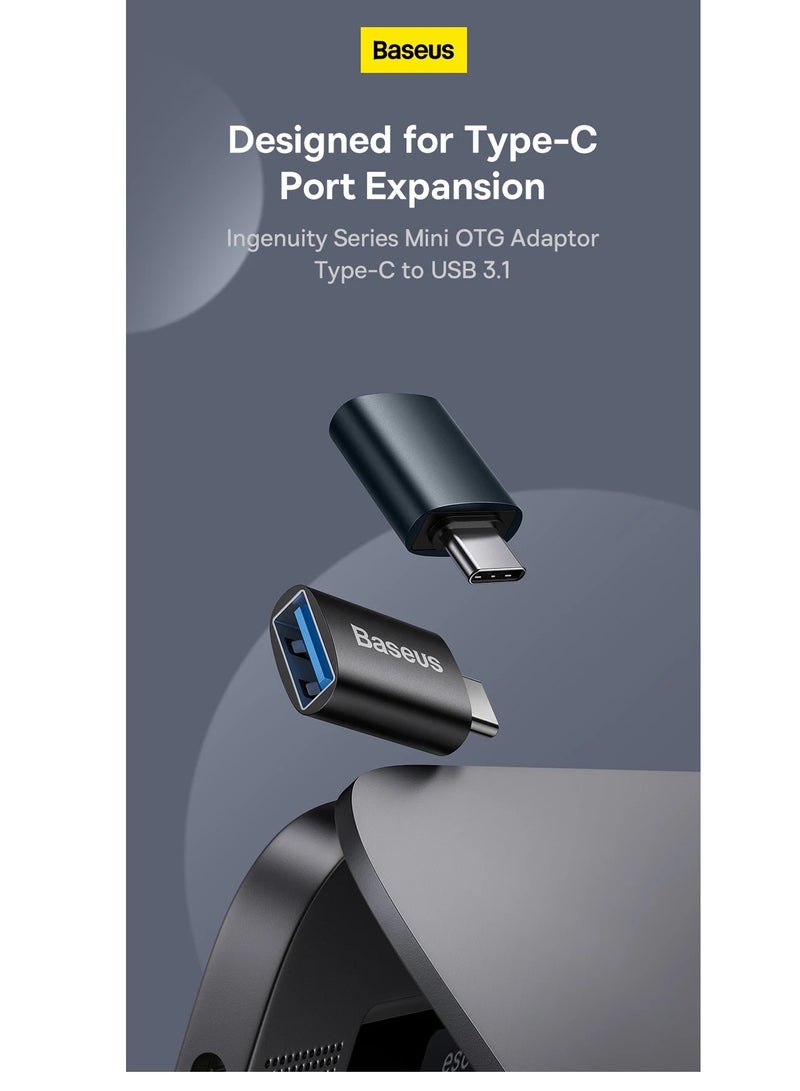 Baseus - USB to USB C Adapter【10Gbps Data Transfer】 Type C to USB 3.1 Mini OTG Adapter USB C Converter Compatible for【iPhone 15 Pro Max】【Samsung S24 Ultra Series】iPad, MacBook,Tablets,USB C Earphone Black - Image 1