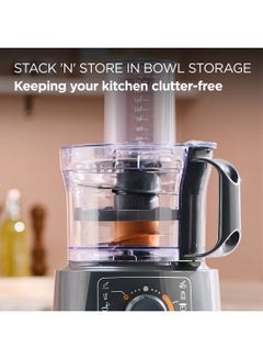 كينوود Food Processor 800W Multi-Functional With Blender, Citrus Juicer, Reversible Slicing/Grating Disk, Emulsifying Disk For Whisking, Dough Maker, Knife Blade 800 W FDP31.270GY Grey  - Image 2
