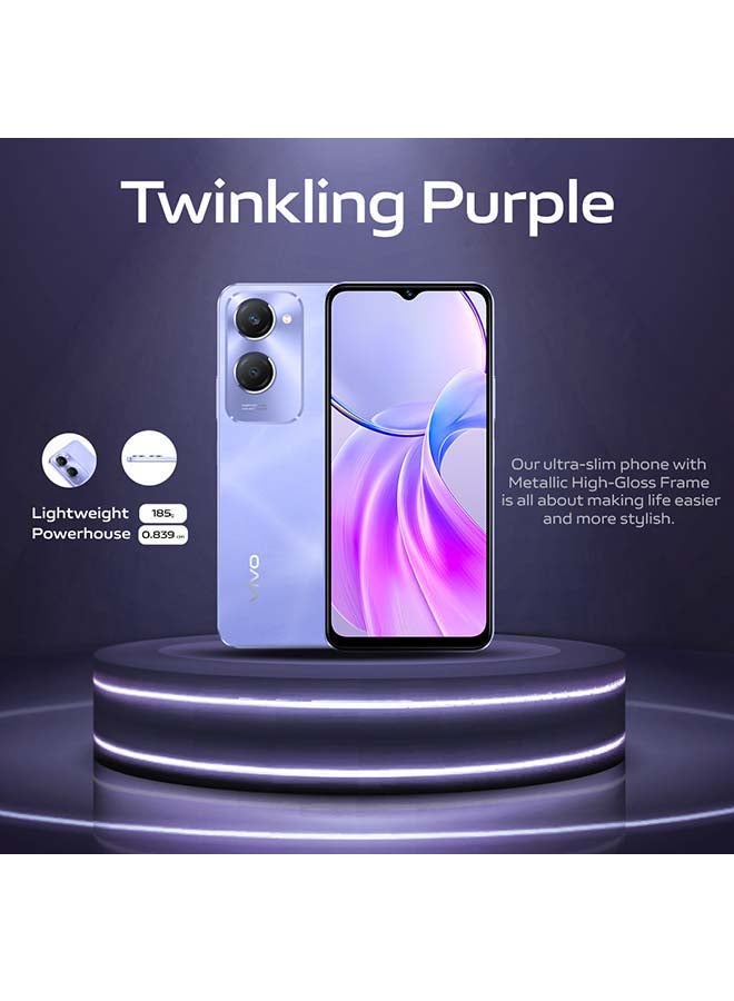 vivo - Y28s 5G Dual SIM Twinkling Purple 8GB RAM 256GB With Earbuds And 24 Months Warranty - Middle East Version - Image 1