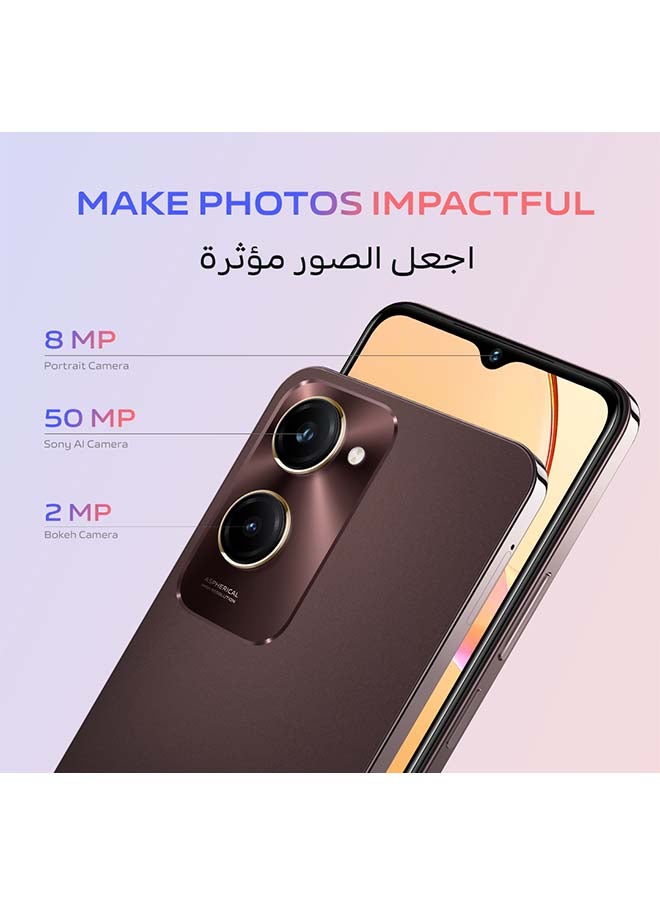 vivo - Y28s 5G Dual SIM Mocha Brown 8GB RAM 256GB With Earbuds And 24 Months Warranty - Middle East Version - Image 1