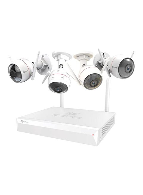 Wireless Nvr With 4 Camera 2mp Resolution , 1TB Hdd, White