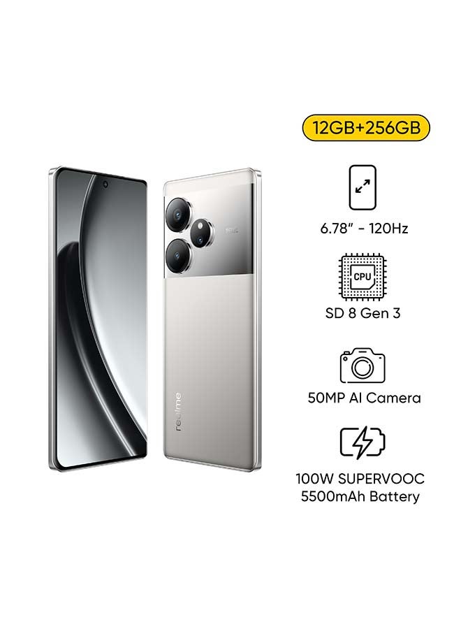 ريل مي GT6 5G ثنائي الشريحة باللون الفضي السائل، 12+12 جيجابايت من ذاكرة الوصول العشوائي، 256 جيجابايت، 5G - الإصدار العالمي - Image 1