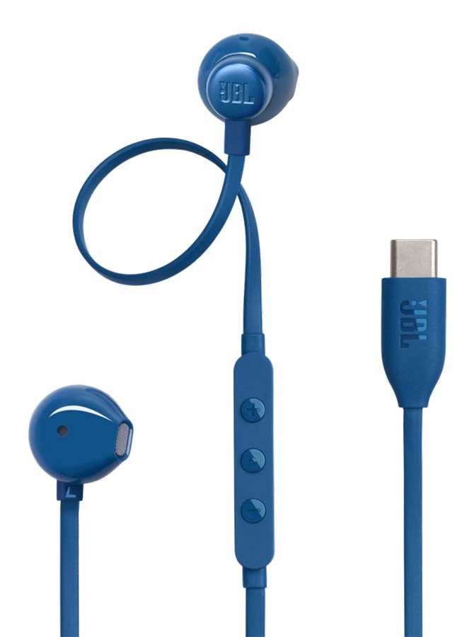 JBL - Tune 305C USB-C Wired Hi-Res In-Ear Headphones Blue - Image 1