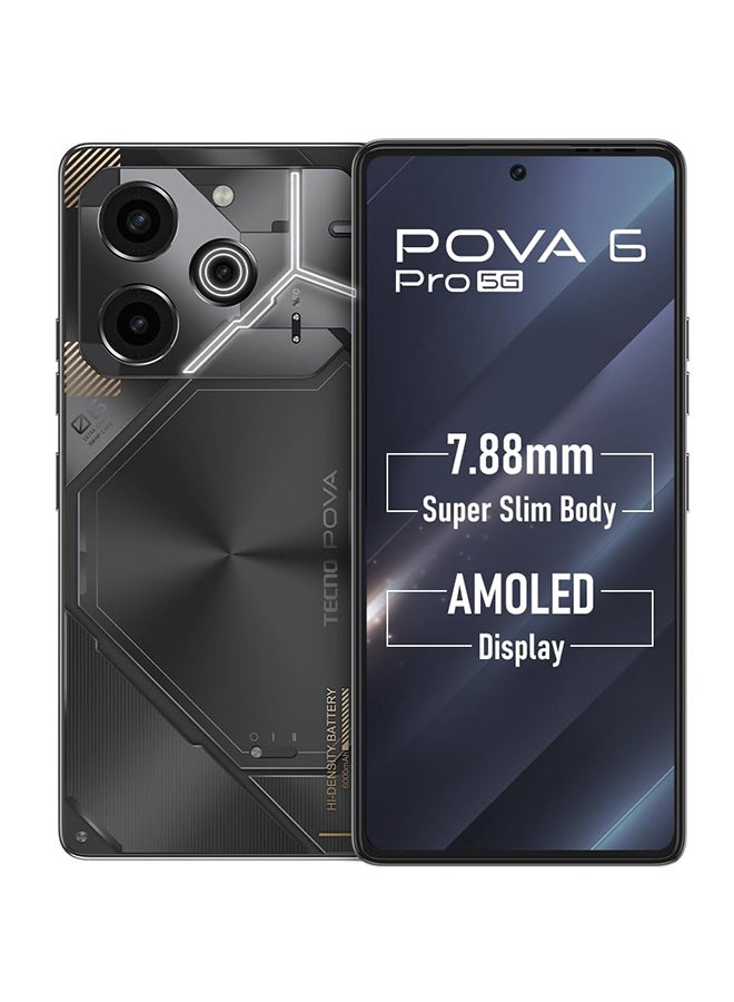 تكنو - هاتف POVA 6 Pro 5G باللون الرمادي النيزكي وذاكرة الوصول العشوائي (RAM) بسعة 12 جيجابايت وسعة 256 جيجابايت - إصدار الشرق الأوسط - Image 1