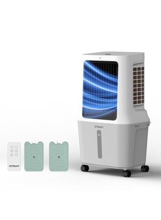 Evaporative Air Cooler, 30L Tank, 1800m³/h Airflow, Anion Purifier, 3 Wind Modes, 3-Speed Control, Multi-Directional Swing, 12H Timer, Dual Remote Control, Easy-Move Wheels 30 L 120 W AC-400 White - pnsku/N70087280V/45/_/1745934614/df94a5bd-7a56-457a-8ff2-89e3d29ff777