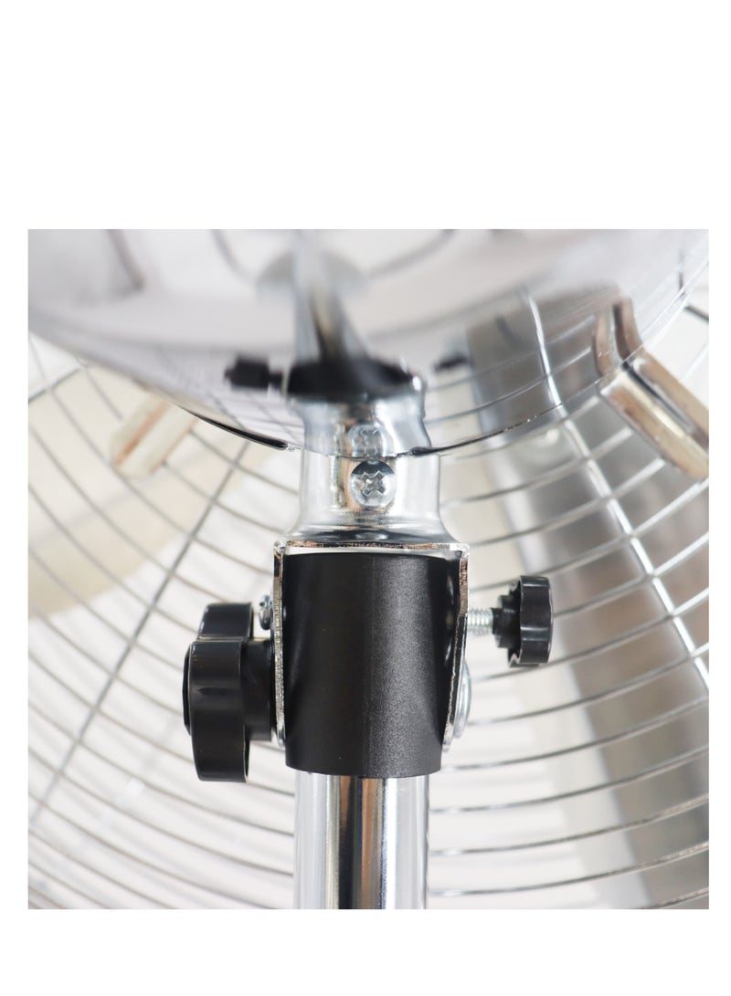 كراون لاين SF-402 16" Stainless Steel Fan with 4 Blades, 3 Speed Control, Adjustable Oscillation, Stable Round Base, And Soft Touch Tilting Angle – 50W Power, 220-240V, 50Hz 50 W SF-402 Metal  - Image 4