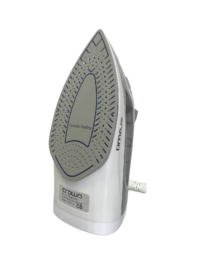 كراون لاين Steam Dry & Steam Iron With Ceramic Soleplate And Advanced Steam Functions 200 ml 1800 W SI-407 Grey  - Image 4
