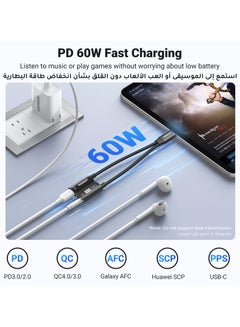 Ugreen Type C to 3.5mm Aux USB C Headphone Jack Adapter With 60W Type C Fast Charging USB C to Aux HiFi Dongle, Galaxy S24 S23 Ultra Wired Headphones Adapter Compatible With iPhone 15 Pro Max Tablet Macbook Black  - Image 4