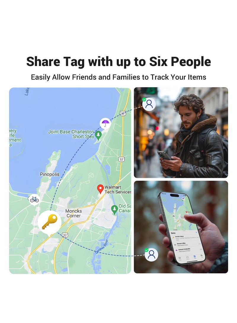 Ugreen - Smart Tag, Works with Apple Find My (iOS Only), Bluetooth Finder, Keys Finder And Item Locator for Keys, Bags, Wallets, and More Black - Image 1