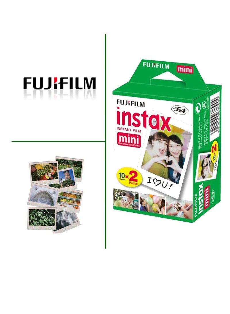 فوجي فيلم - مجموعة كاميرا Instax Mini EVO Hybrid الفورية باللون الأسود مع فيلمين فوريين Mini Twin Pack - Image 1