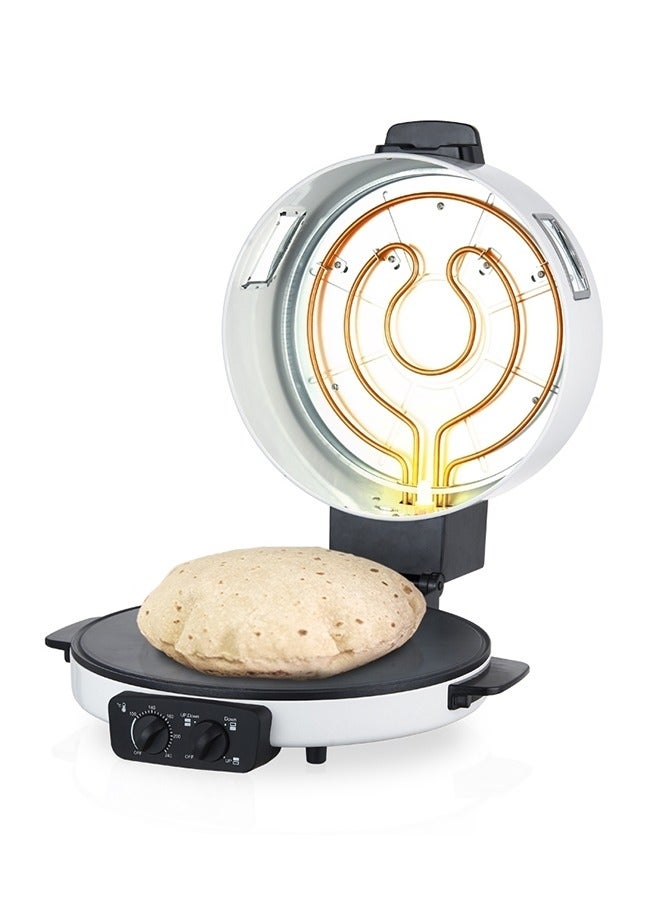 ساتشي 40cm Diameter Roti/Tortilla/Pizza Bread Maker 2200 W NL-RM-4980GT-WH White/Black  - Image 1