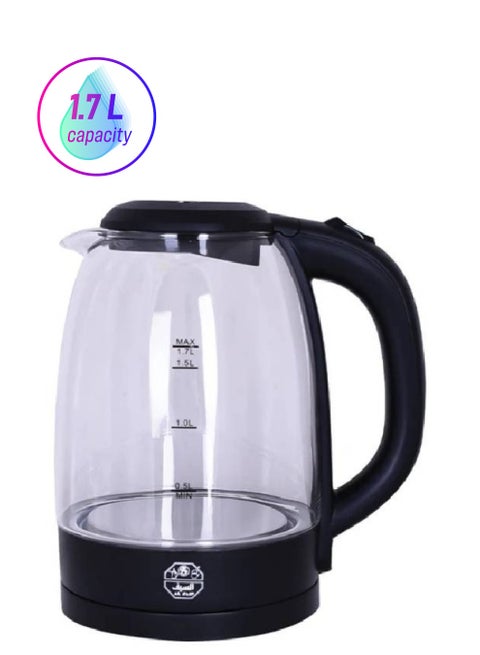 Glass Electric Water Kettle 1.7 L 2200 W E03227 Black