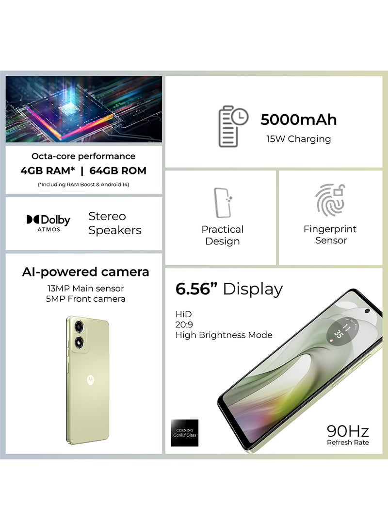 Motorola - E14 Dual SIM Arabic Pastel Green 2GB RAM 64GB 4G - Middle East Version - Image 1
