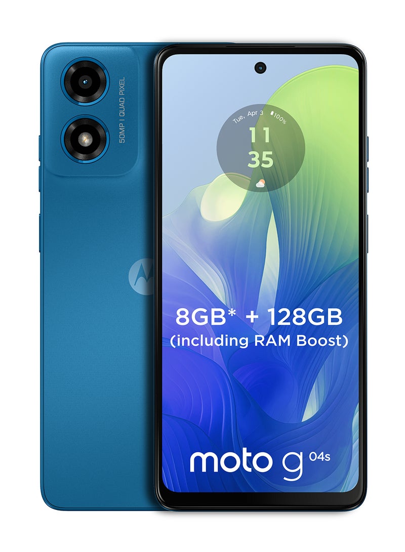 Motorola G04S Dual SIM Arabic Satin Blue 4GB RAM 128GB 4G - Middle East Version  - Image 1