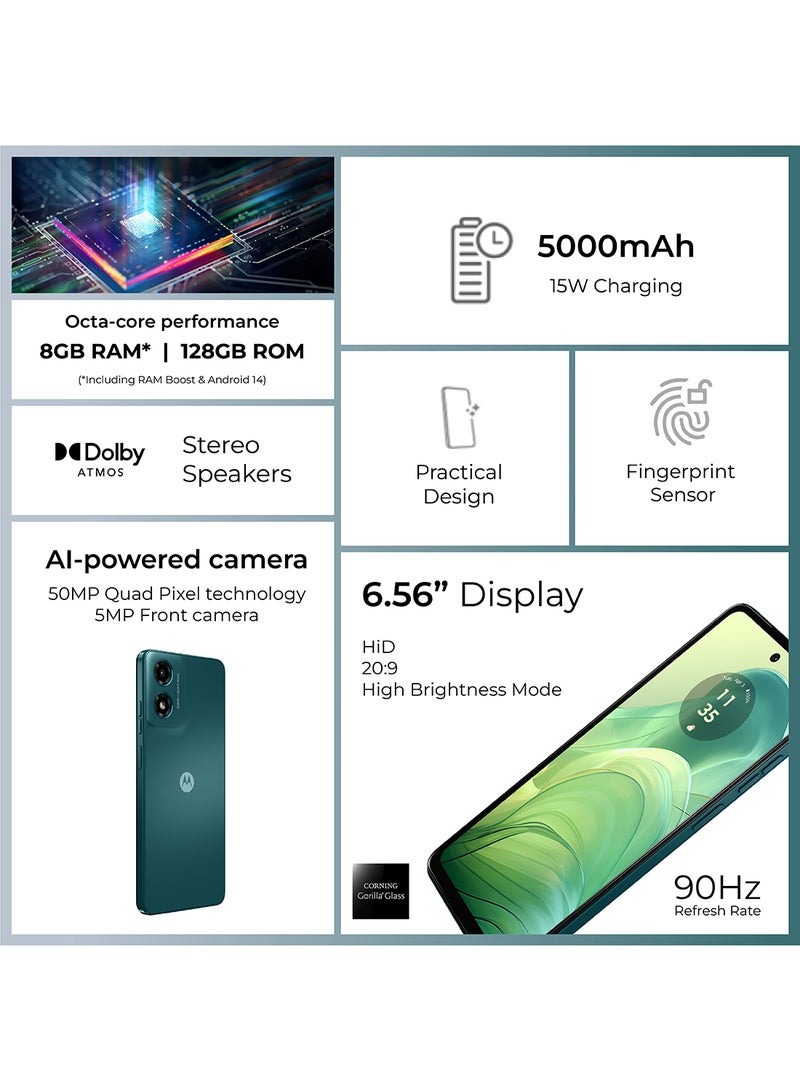 Motorola - G04S Dual SIM Arabic Sea Green 4GB RAM 128GB 4G - Middle East Version - Image 1