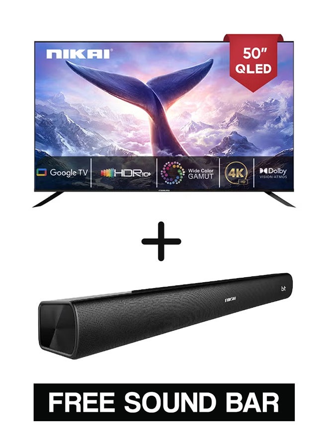 نيكاي تلفزيون جوجل الذكي 86 بوصة 4K QLED Ultra HD، تحكم صوتي بدون استخدام اليدين، Game Master، Dolby Vision + Atmos، 4K HDR10+، اتصال سهل مع أجهزة Android وApple - Image 1