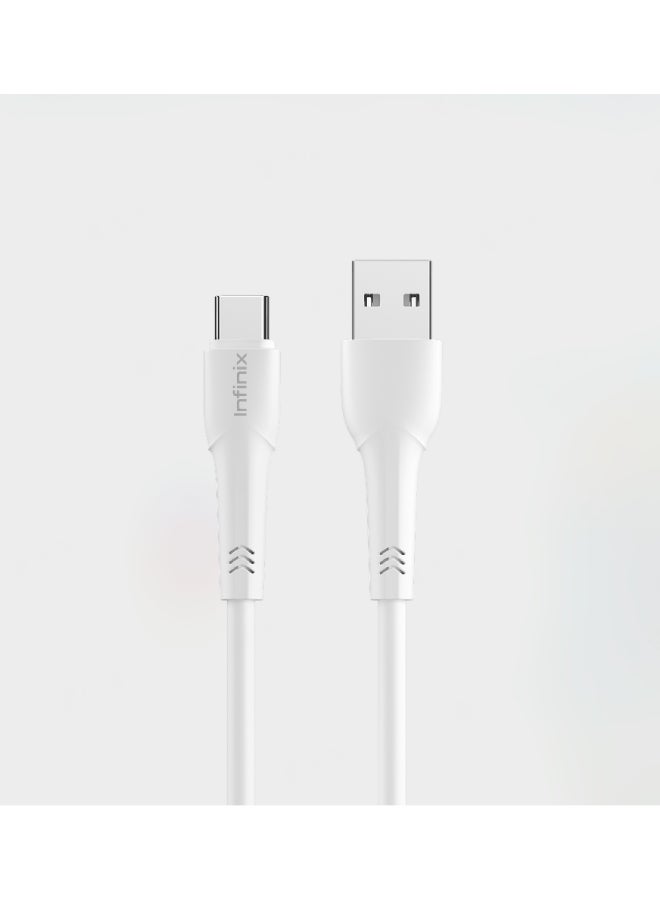 Infinix 3A Type C Fast Charging Data Cable White
