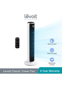 Tower Fan For Bedroom 36 Inch, 25ft/s Standing Fans That Blow Cold Air For Home, Floor Fan 90° Oscillating For Indoors, 28dB Quiet With Sensor, 12H Timer,12 Speeds,4 Modes LTF-F362-WAE White/Black