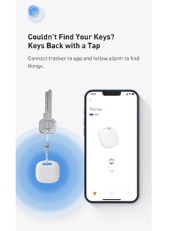 Baseus Key Finder, Bluetooth Luggage Tracker Tag Locator, Smart Tracker For Suitcase, Replaceable Battery Smart Tag Item Finder Works With iOS and Android Devices White  - Image 5