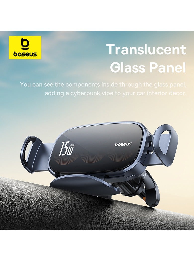 Baseus 15W Triple Coil Qi Wireless Car Charger, Airvent Mount Holder Compatible for Samsung Galaxy Z Flip 5/4/3/2, S24/S23 Ultra, iPhone 15 Pro Max, Pixel 7 Pro, Huawei Mate Series, Honor Fast Car Charger Black - Image 5