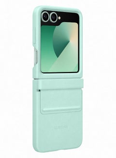 Samsung Samsung Galaxy Z Flip6 Flap Vegan Leather Case Light Green  - Image 4