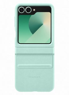 Samsung Samsung Galaxy Z Flip6 Flap Vegan Leather Case Light Green  - Image 3