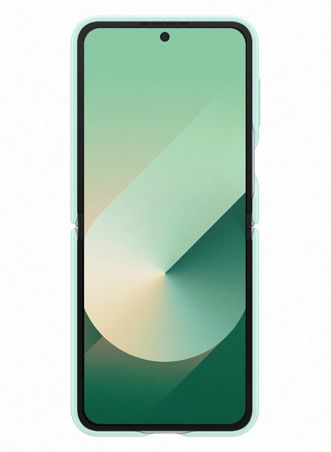 Samsung Galaxy Z Flip6 Flap Vegan Leather Case Light Green - Image 2