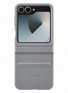 Samsung Samsung Galaxy Z Flip6 Flap Vegan Leather Case Gray  - Image 3