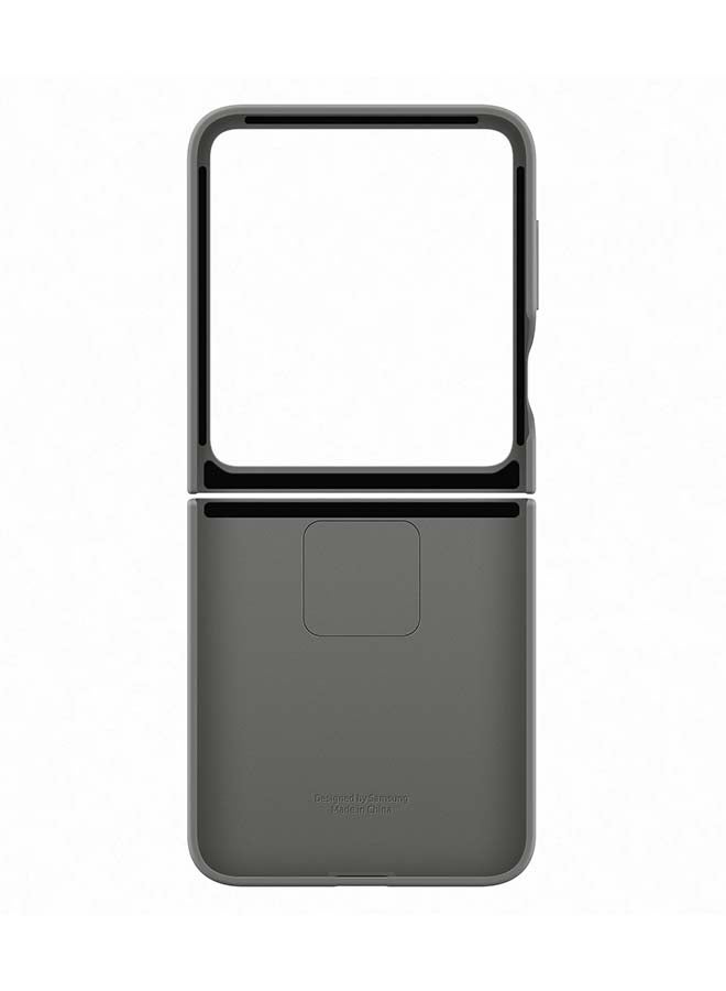 Samsung Samsung Galaxy Z Flip6 Flap Vegan Leather Case Gray  - Image 1