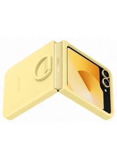 Samsung Samsung Galaxy Z Flip6 Silicone Case With Ring Yellow  - Image 5