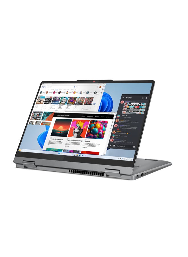 Lenovo IdeaPad 5 Convertible 2-In-1 Laptop With 14-Inch Display, Core i5-13420H Processor/8GB RAM/512GB SSD/Intel UHD Graphics/Windows 11 Home + Lenovo Digital Pen 2 English/Arabic Luna Grey  - Image 4