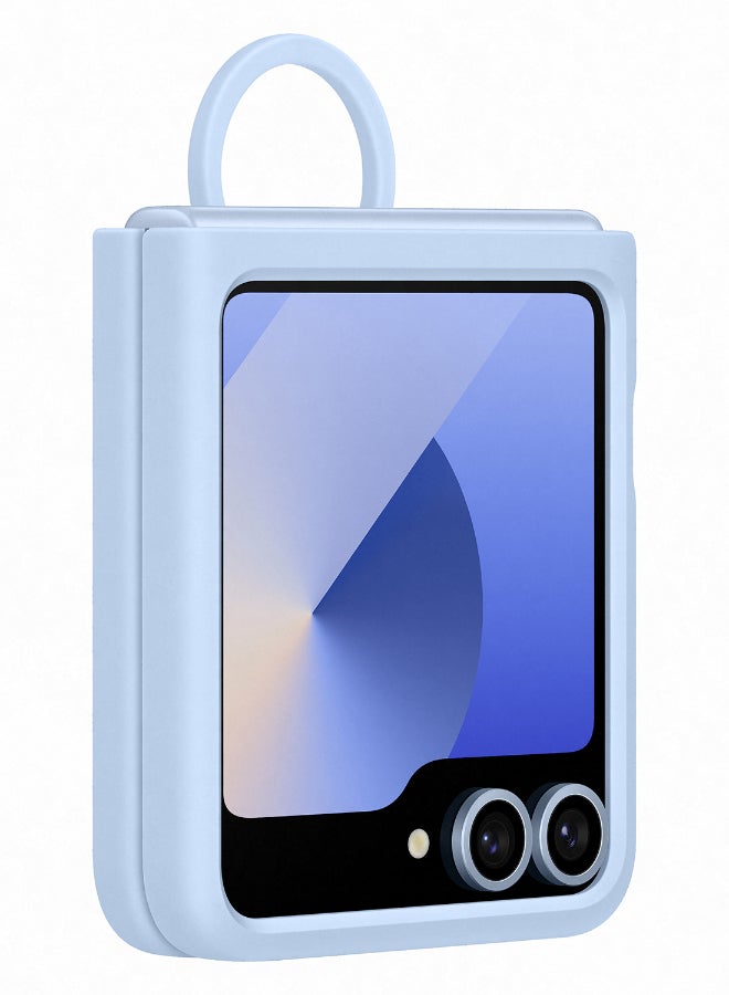 Samsung Galaxy Z Flip6 Silicone Case With Ring Blue - Image 3
