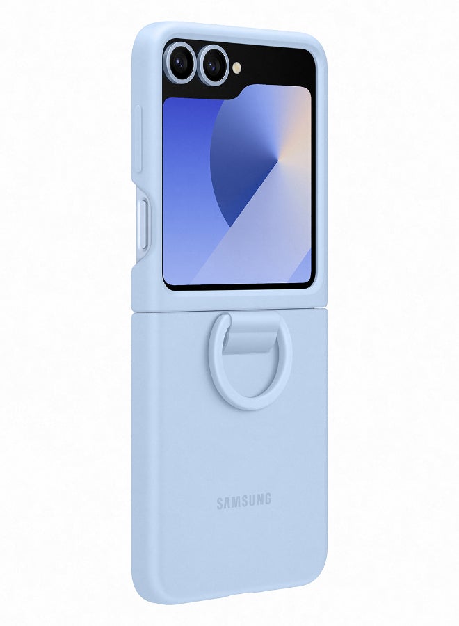 Samsung Galaxy Z Flip6 Silicone Case With Ring Blue - Image 4