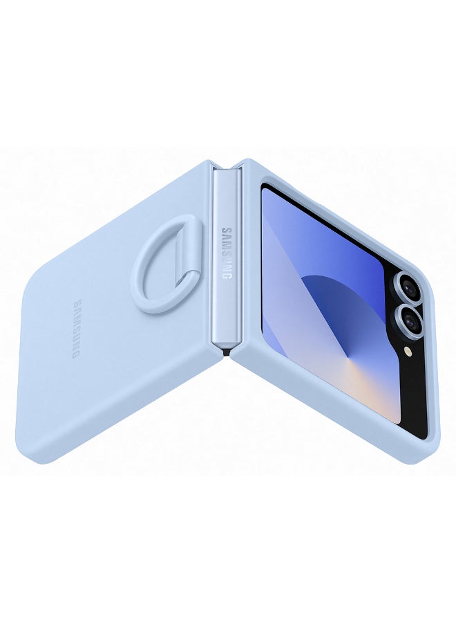 Samsung Galaxy Z Flip6 Silicone Case With Ring Blue - Image 5