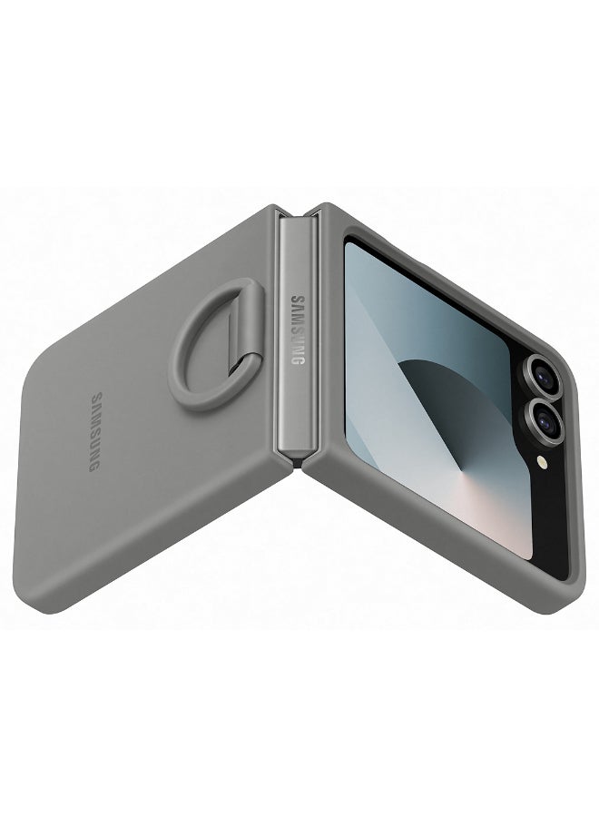 Samsung Galaxy Z Flip6 Silicone Case With Ring Gray - pnsku/N70087654V/45/_/1720608749/16e9a82a-7925-41af-830a-9c44c3e575f3