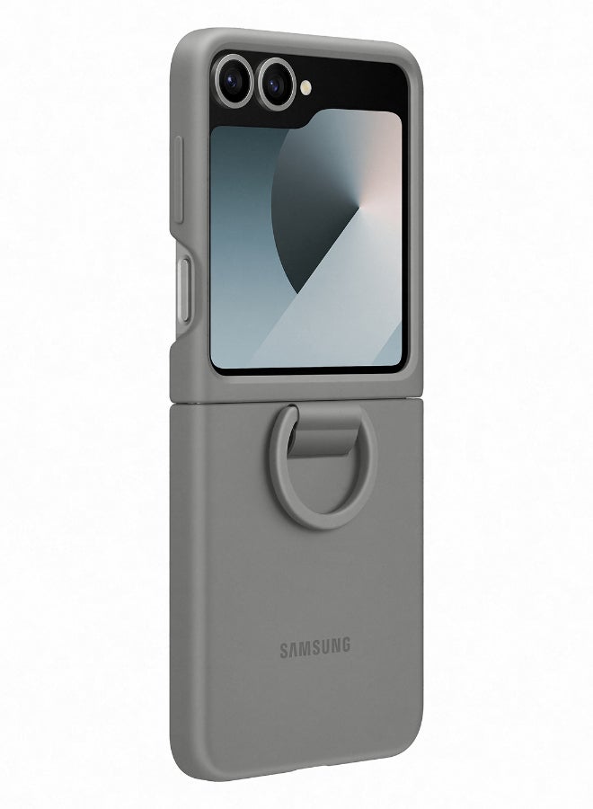 Samsung Galaxy Z Flip6 Silicone Case With Ring Gray - pnsku/N70087654V/45/_/1720608751/a0738bcb-4162-455f-bfc8-45e97f38ed11