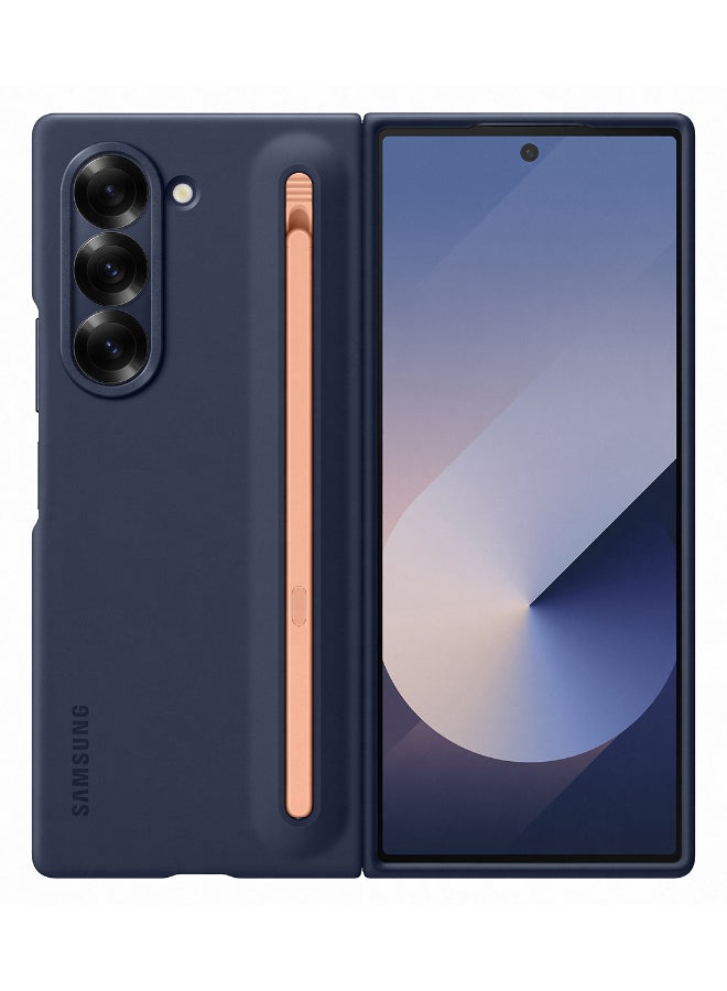 Samsung Galaxy Z Fold6 Slim S Pen Grip Case Dark Blue - Image 1