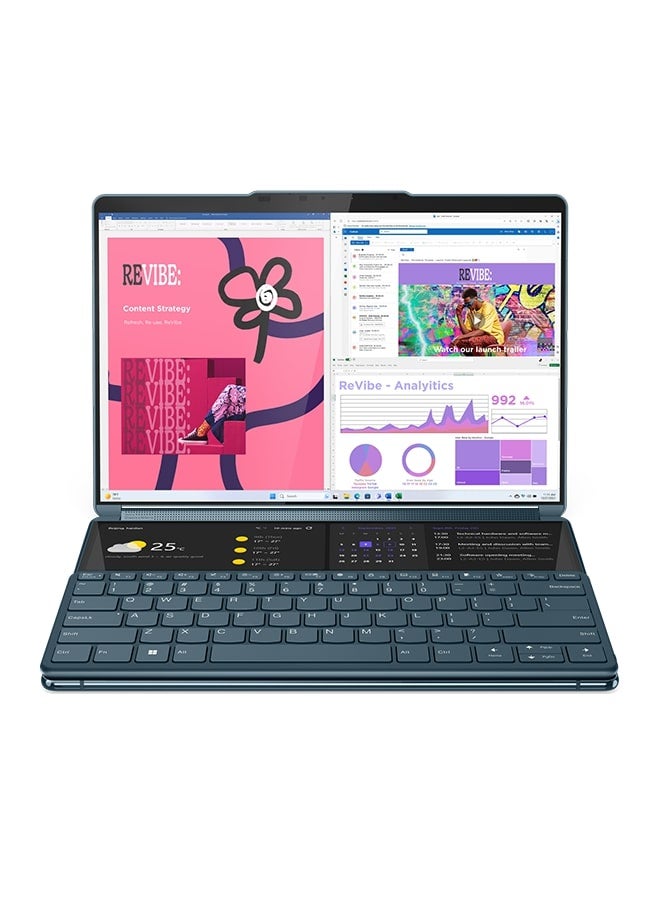 لينوفو - Yoga Book 9 13IMU9 Laptop With 13.3-Inch Display, Core Ultra 7 Processor/32GB RAM/1TB SSD/Intel UHD Graphics/Windows 11 Home English/Arabic Tidal Teal - Image 1