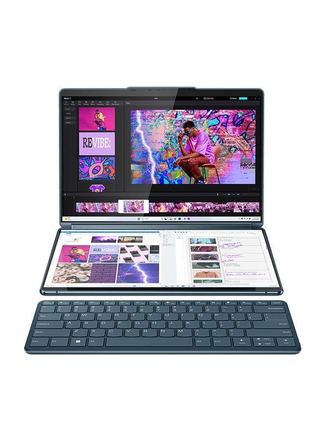 لينوفو - Yoga Book 9 13IMU9 Laptop With 13.3-Inch Display, Core Ultra 7 Processor/32GB RAM/1TB SSD/Intel UHD Graphics/Windows 11 Home English/Arabic Tidal Teal - Image 1