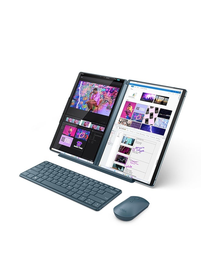 لينوفو - Yoga Book 9 13IMU9 Laptop With 13.3-Inch Display, Core Ultra 7 Processor/32GB RAM/1TB SSD/Intel UHD Graphics/Windows 11 Home English/Arabic Tidal Teal - Image 1